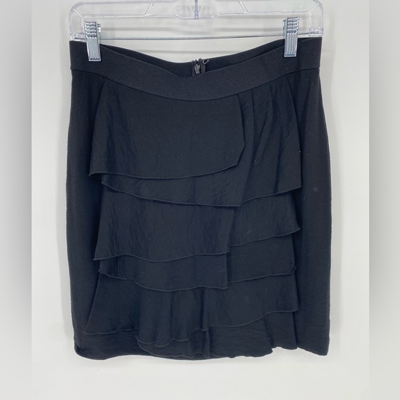 BCBG black woven tiered double layered skirt with pockets size 4 - Picture 1 of 8